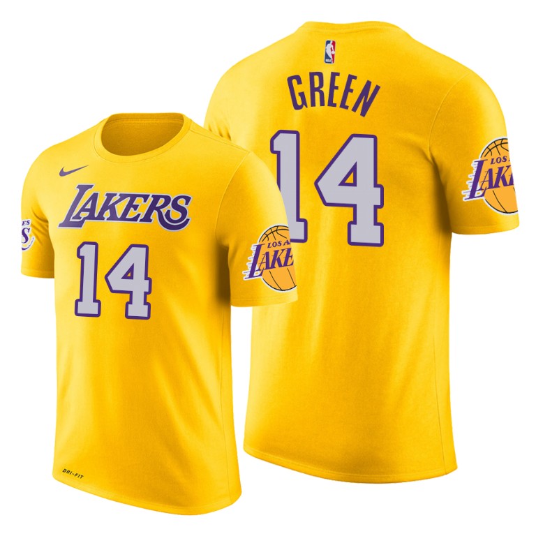 Men's Los Angeles Lakers Danny Green #14 NBA Icon Edition Gold Basketball T-Shirt SJG1183JN
